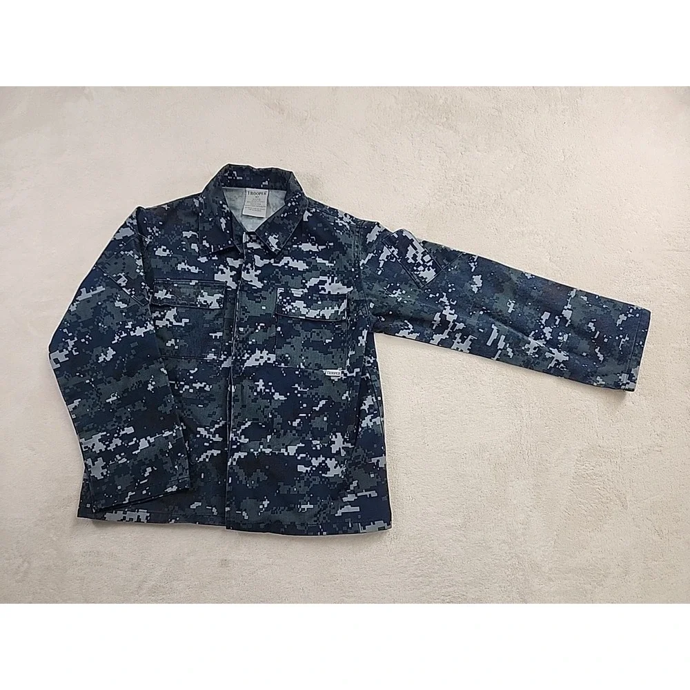 Blue‎ and Gray DIgital Camouflage Youth Light Weight Tropper Jacket Size 10